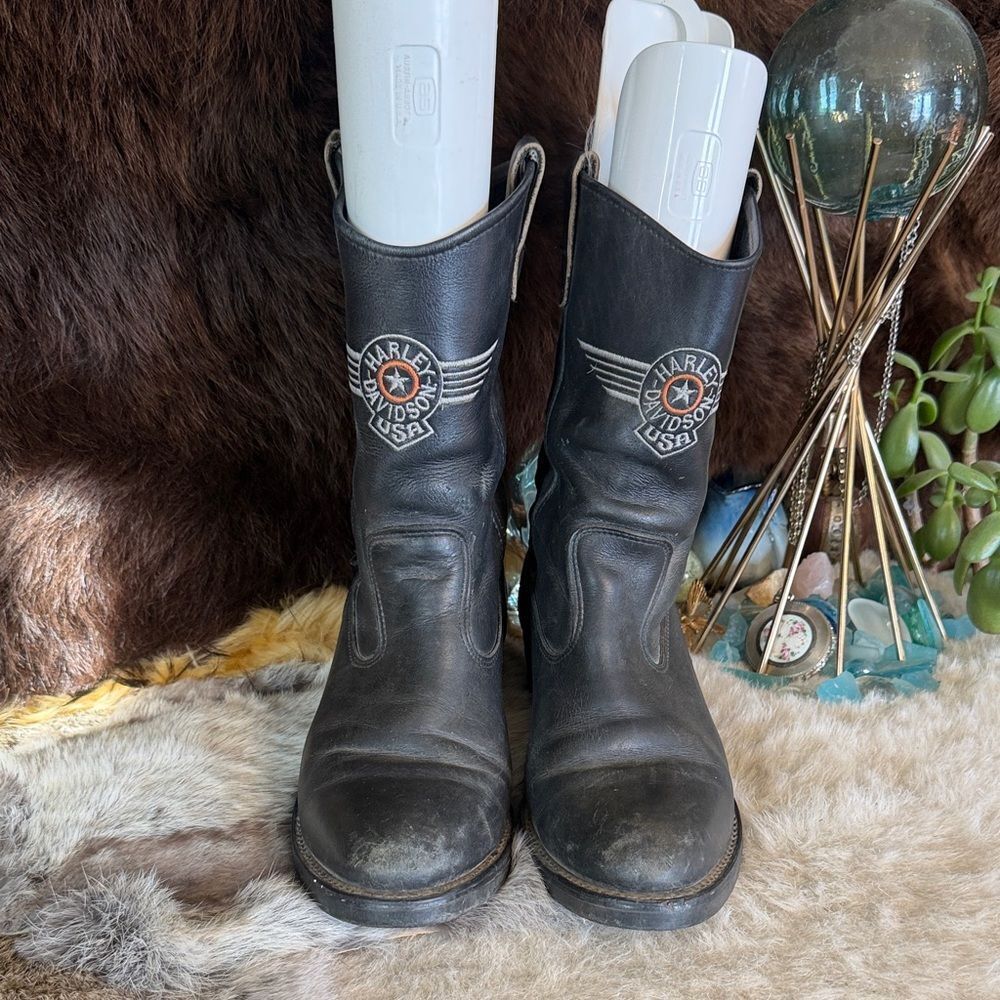 Harley-Davidson Black Riding Boots 9.5 (5025D)